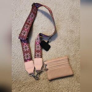 Pink Geometric Strap with Pouch